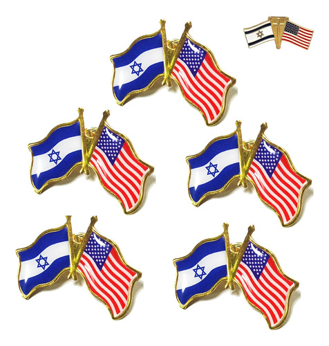 Alfileres De Solapa Con Cruz De Amistad De Israel Americano