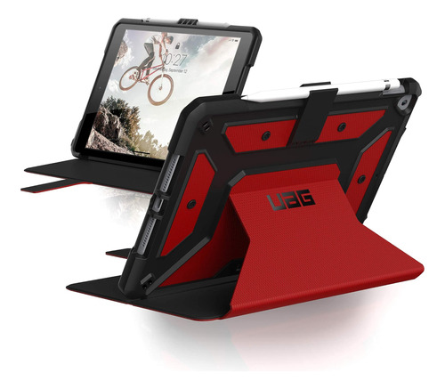 Funda Para iPad 10.2 Uag Metropolis Con Soporte Rígido Rojo