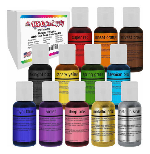 U.s. Cake Supply Airbrush Cake Color Set - The 12 Most Popu.