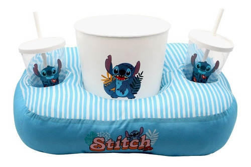 Kit Almofada Pipoca Porta Copos Cinema Stitch Zona Criativa