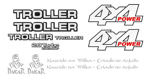 Kit Adesivos Resinados Troller Rf Sport 1997 Azul Trlrf971