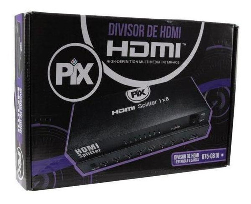 Divisor De Vídeo Hdmi 1 Entrada Para 8 Saídas 1.4