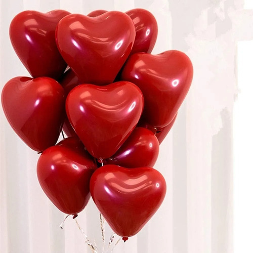 Globo Corazon Rojo / 100pz Por Paquete