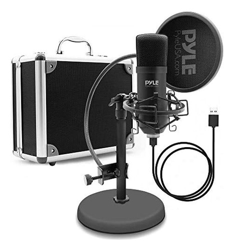 Pyle Usb Micrófono Podcast Recording Kit - Audio Cardioid Co