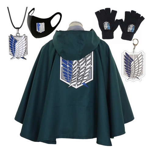 Anime Cosplay Shingeki No Kyojin 5 Piezas/set Capa Verde Par