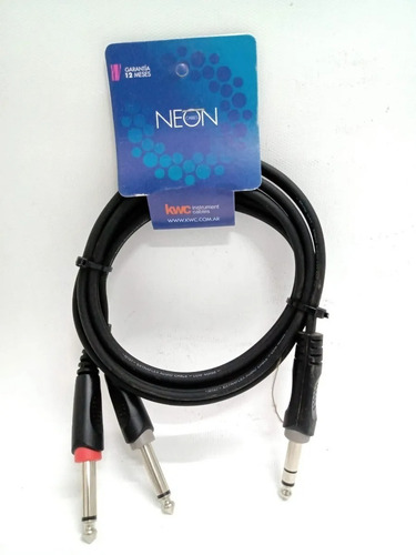 Imagen 1 de 6 de Cable Kwc 9006 Plug 6.5 Estereo A 2 Plug 6.5 Mono - 1.5 Mts