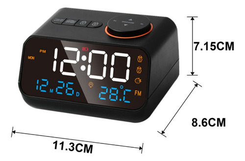 Radio Despertador Sincronización Música Led Recargable