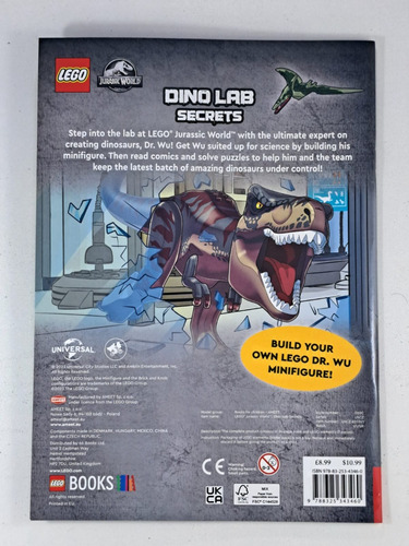 Lego Jurassic World - Dino Lab - Libro Nuevo Ingles + Figura