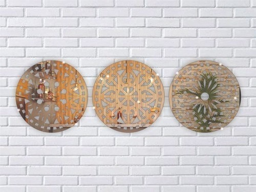 Kit Espelhos Decorativos Mandalas Acrílico Espelhado