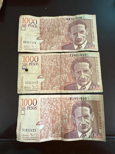 Billetes De 1000 Pesos Colombianos Año 2014