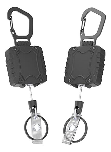 2 Pack Carabiner Badge Reels | Retractable Keychain |