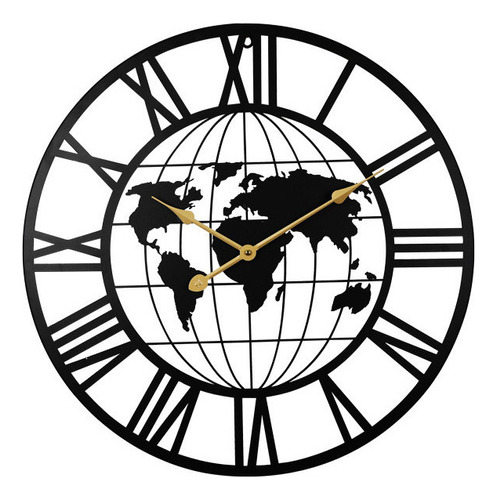 Reloj De Pared Decorativo De Hierro Forjado Creative Map