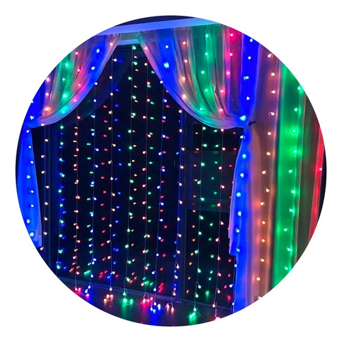 Cortina 240 Led 3x2m Multicolor Cascada Eventos Navidad Deco