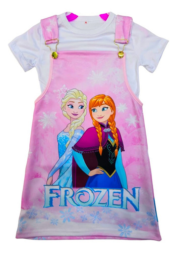 Vestido Jumper Para Niña De Frozen Y Elsa Vestido Y Playera