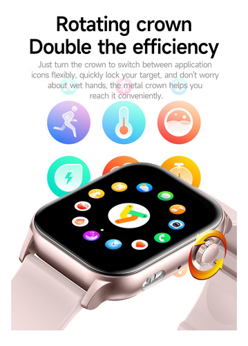 Deiaao Kr86 1.95'' Compatible Ai Voice Assistant Smartwatch Ladies Ip67 Waterproof Bluetooth Talk Smartwatch Rosa