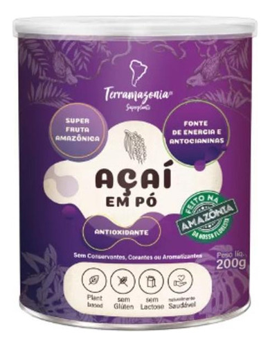 Açaí Em Pó Terramazonia 200g - Sem Glúten, Nutritivo