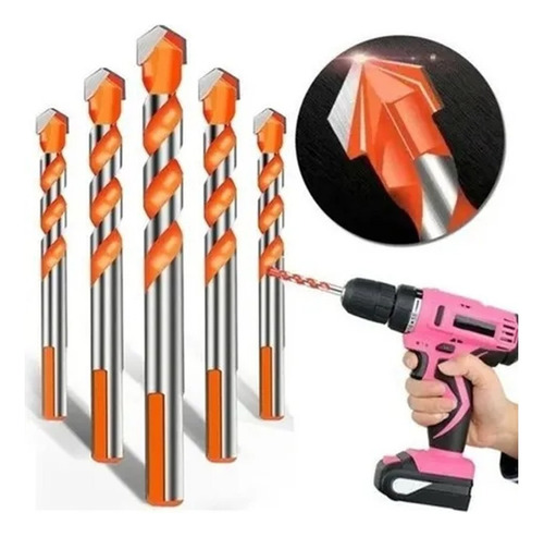 Kit Broca Fura Tudo Diamantada Multimaterial 7pcs