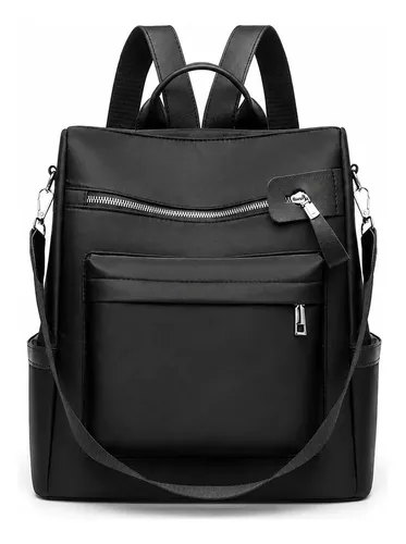 Mochila Feminina Impermeável Antifurto Médio Bolsa Escolar Preto Lis