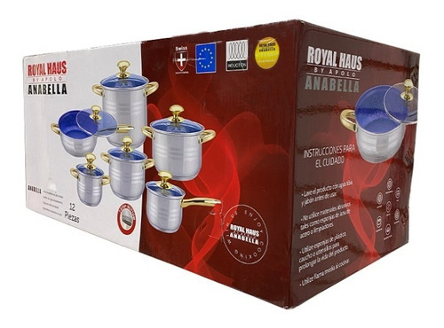 Batería Anabella Royal Haus De Cocina Acero Inoxidable 12 Pz