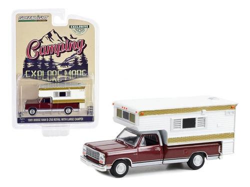 Greenlight 1:64 1981 Ram D250 Royal With Large Camper