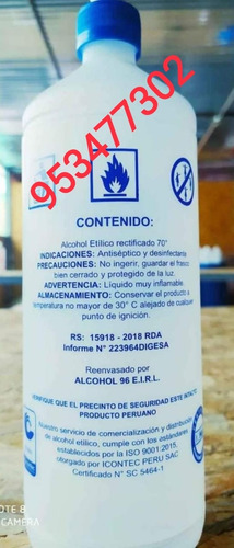 Alcohol De 70° Paramo Con Registro Sanitario