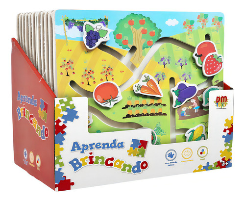 Brinquedo Educativo De Encaixe Frutas E Legumes Dm Toys