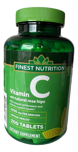 Finest Nutrition Vitamina C Con Escaramujos 1000 Mg, 200 Tab