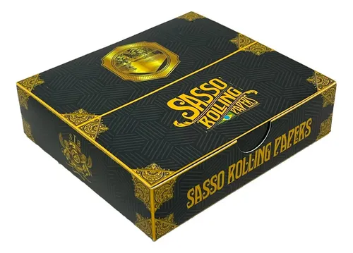Caixa Seda Sasso Ultra King Size Black Rice Paper Original