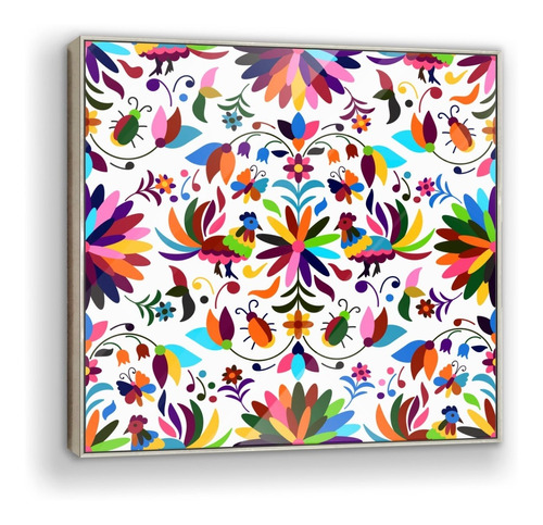 Cuadro En Acrílico Otomi 1 Enmarcado 70x70cm