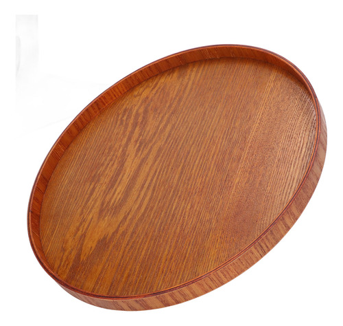 Bandeja De Madera Redonda, Duradera, Simple Y Elegante