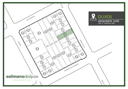 Terreno 8.66 X 30.81 Mts De 266 M2 - Olivos