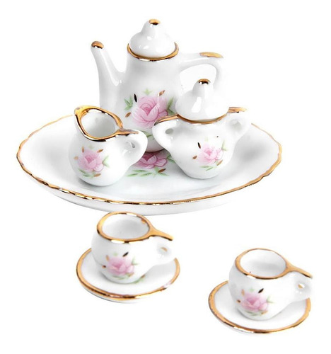 8pcs Dollhouse Miniatura Tea Room Ware De