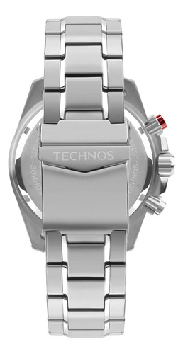 Relógio Technos Masculino Carbon Bicolor - Os1abo/1p Correia Prata Bisel Preto