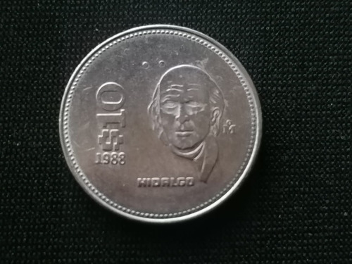 Moneda 10 Pesos Antiguos, Miguel Hidalgo 1988