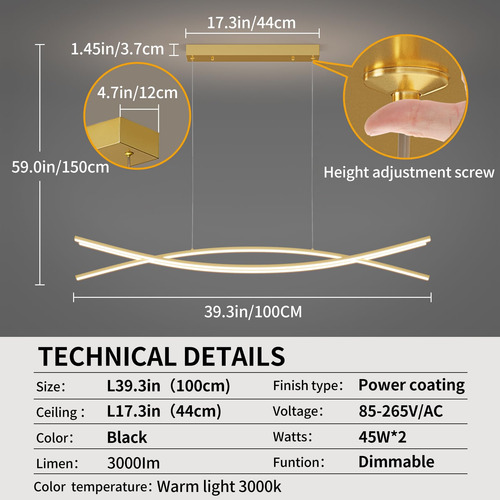 Candelabro Moderno Para Comedor Minimalista Con Control