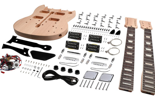 Kit De Guitarra Eléctrica Fistrock Diy Double Neck 12/6 Cuer