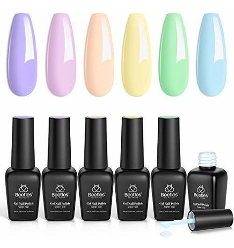 Esmalte De Uñas 6 Colores Tonos Pastel Acabado Brillante