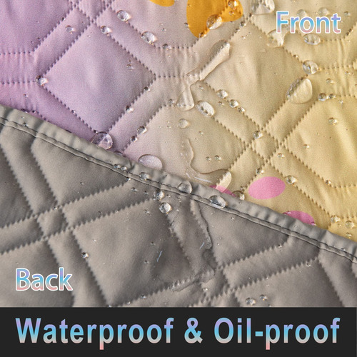 Funda Impermeable Para Cama De Perro Reversible Lavable Pata De Perro Arco Iris Impresa+gris Diseño