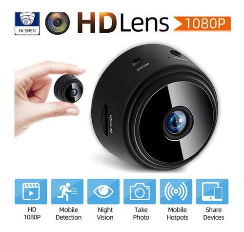 Imagen 5 de 6 de Mini Cámara Espía A9 Hd 1080p Ip Wifi Visión Nocturna Imán