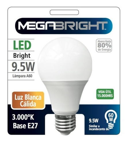 Imagen 6 de 9 de Ampolleta Led Clasica 9w Blanco Frío E27 Pack 10 Unidades