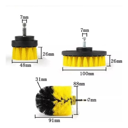 Lj Kit Escovas Furadeira Limpeza De Estofados Cerdás Macías