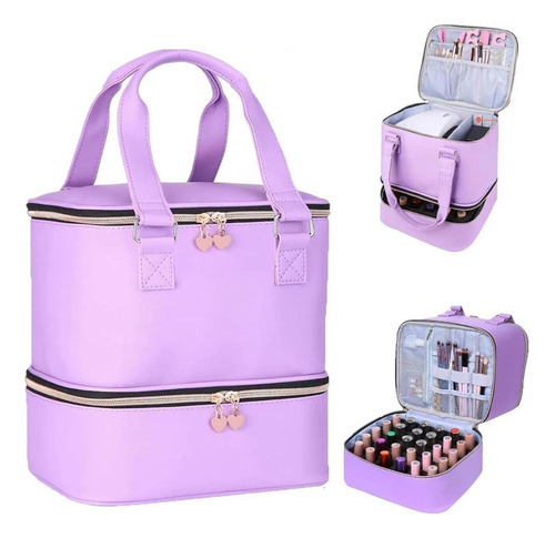 Bolsillo De Almacenamiento De Esmalte De Uñas De Doble Capa