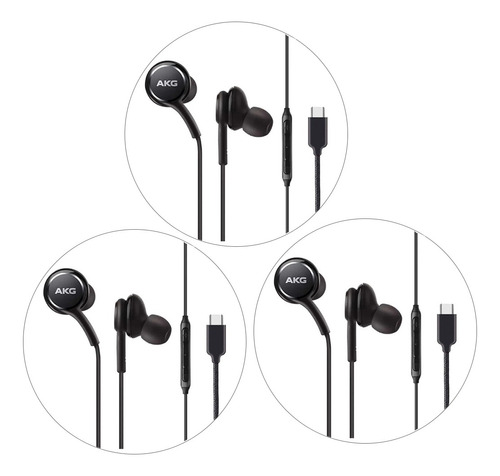 3x Audifonos Manos Libres Premium Para Samsung Akg Negro