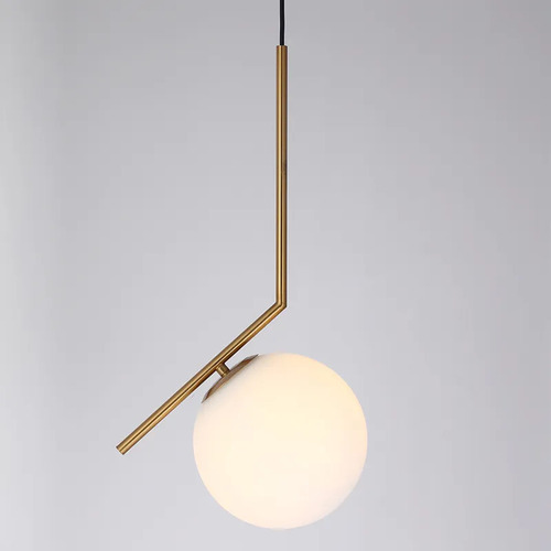 Pendente Luminária Globo Led 45cm Dourado Sindora