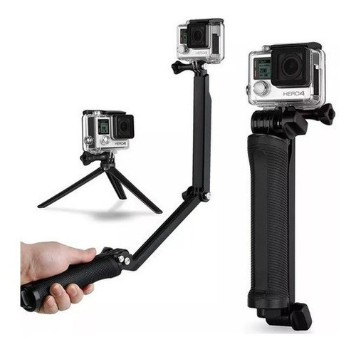 Imagem 6 de 9 de Bastão Go Pro Dobrável 3 Way Boia Gopro Hero 3 4 5 6 7 Black