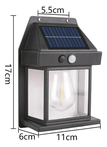 Farol Solar De Pared Con Sensor De Movimiento, Luz Cálida Pa