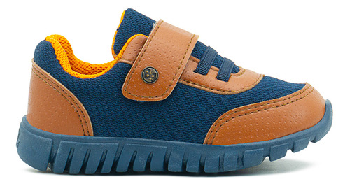 Tenis Bubble Gummers® Para Niños Oscar Velcro Camel/marino