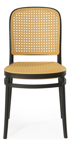 Mesa De Jantar Eiffel Preta 120x80cm Com 4 Cadeiras Roma Cor Preto