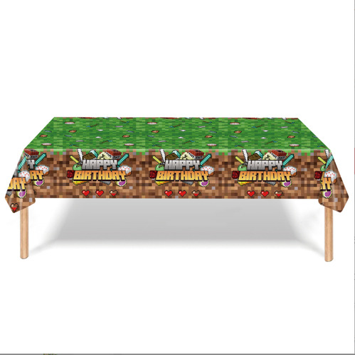 Minecraft Mantel Artículo Fiesta Decoración Rectangular Color Minecraft-1