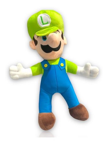 Peluche Luigi 39 Cm Hermano Mario Bros Nintendo Videojuego